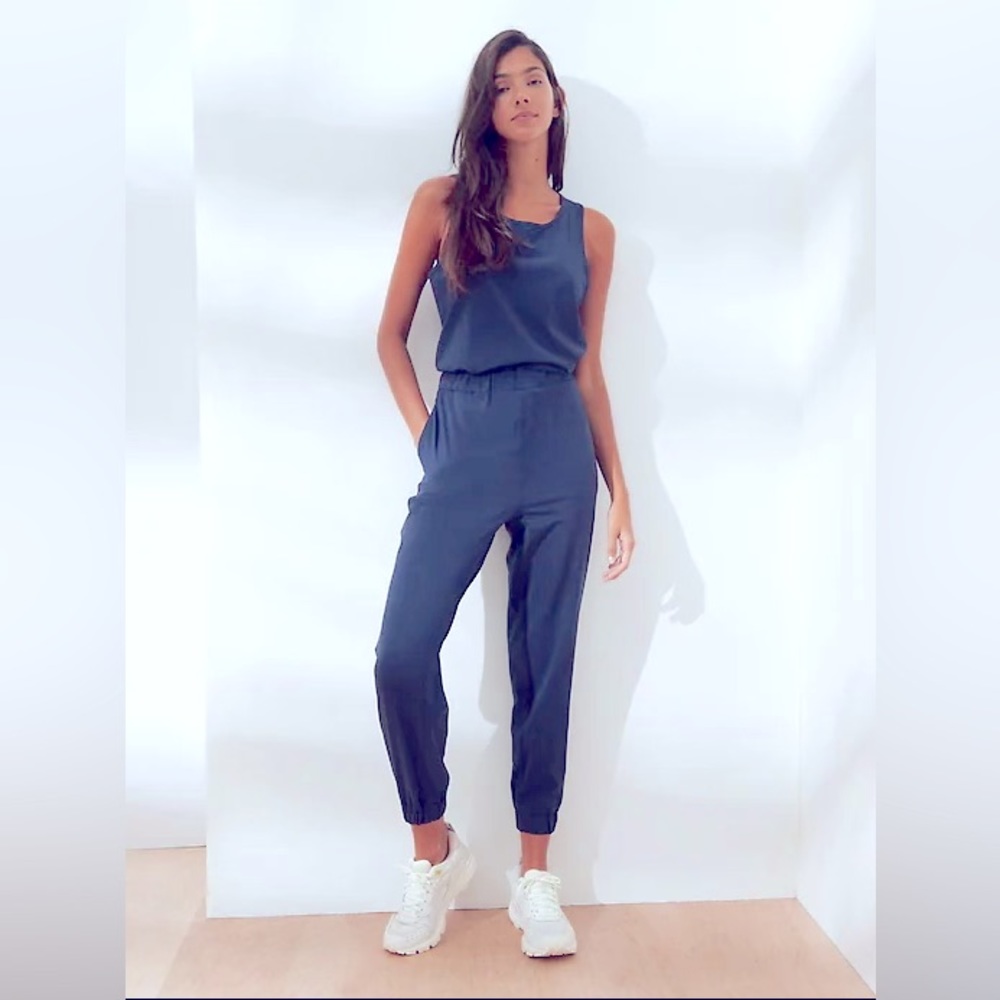 Cinched waist active jumpsuit